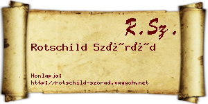 Rotschild Szórád névjegykártya